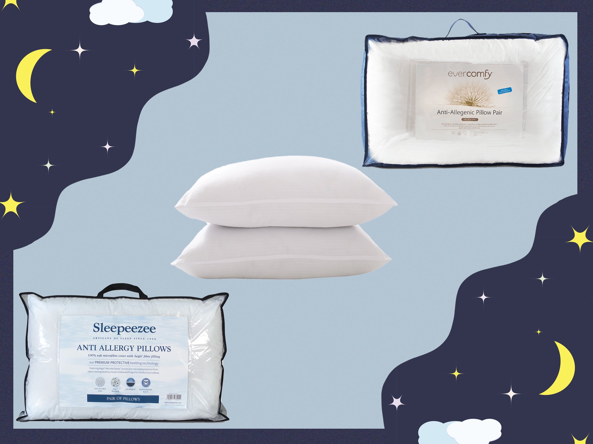 Best anti allergy and hypoallergenic anti allergy pillows from The Big Bed